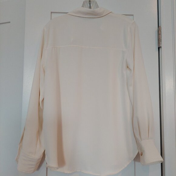 Zara XS Cream Colored Women's Button Down Oversize Dress Shirt - Picture 3 of 12